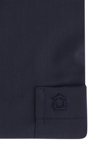 Ledub business overhemd donkerblauw Modern Fit normale fit effen katoen