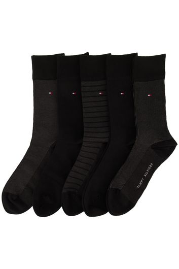 Zwarte sokken 5-pack giftbox Tommy Hilfiger