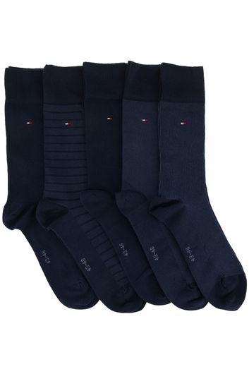 Donkerblauwe sokken 5-pack Tommy Hilfiger giftbox