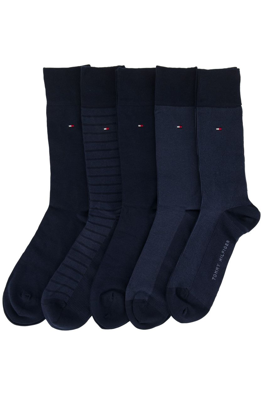 Tommy Hilfiger giftbox sokken 5-pack donkerblauw