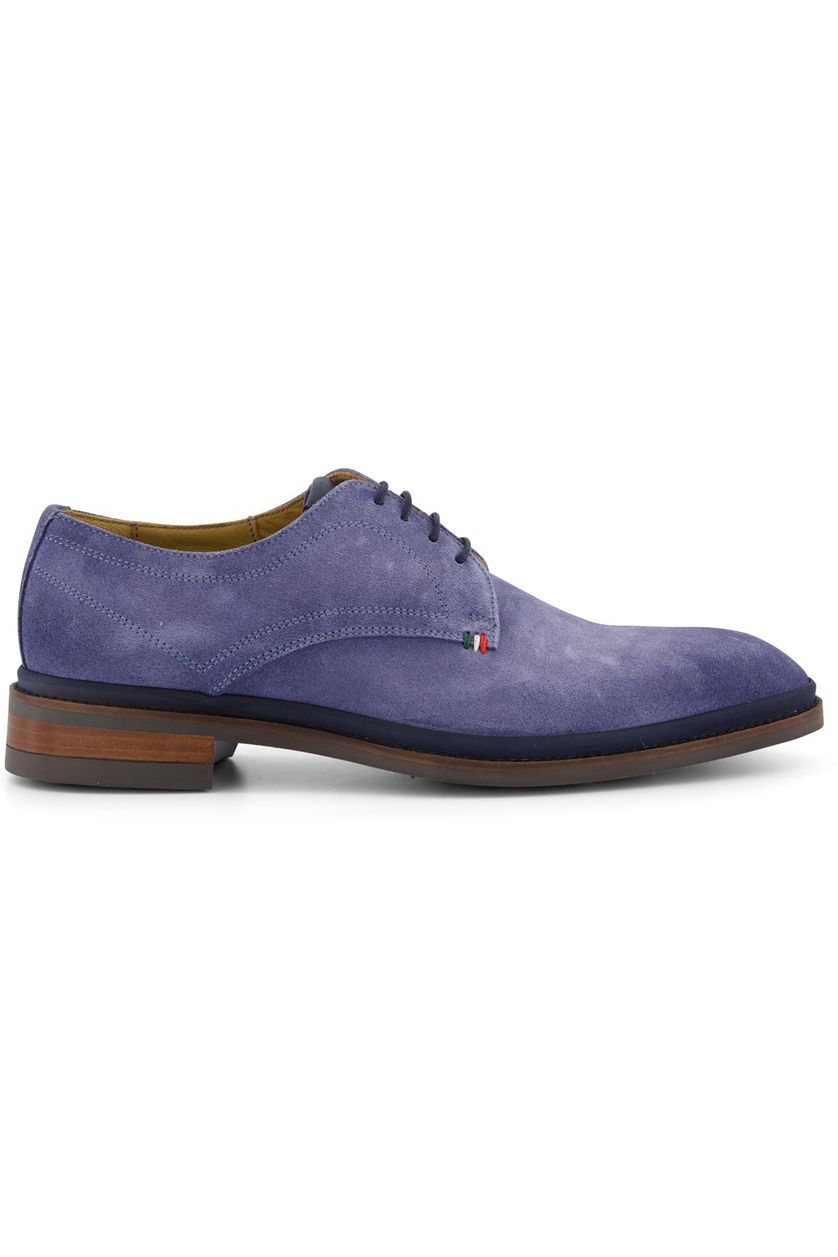 Giorgio nette schoenen blauw effen leer donkerblauwe details