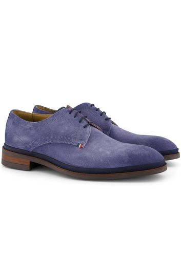 Giorgio nette schoenen blauw effen donkerblauwe details leer