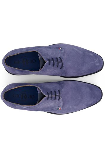Giorgio nette schoenen blauw effen donkerblauwe details leer