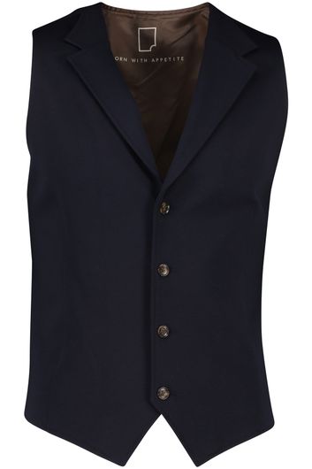 Born with Appetite gilet donkerblauw effen