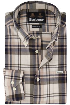 Barbour Barbour casual overhemd katoen slim fit bruin geruit