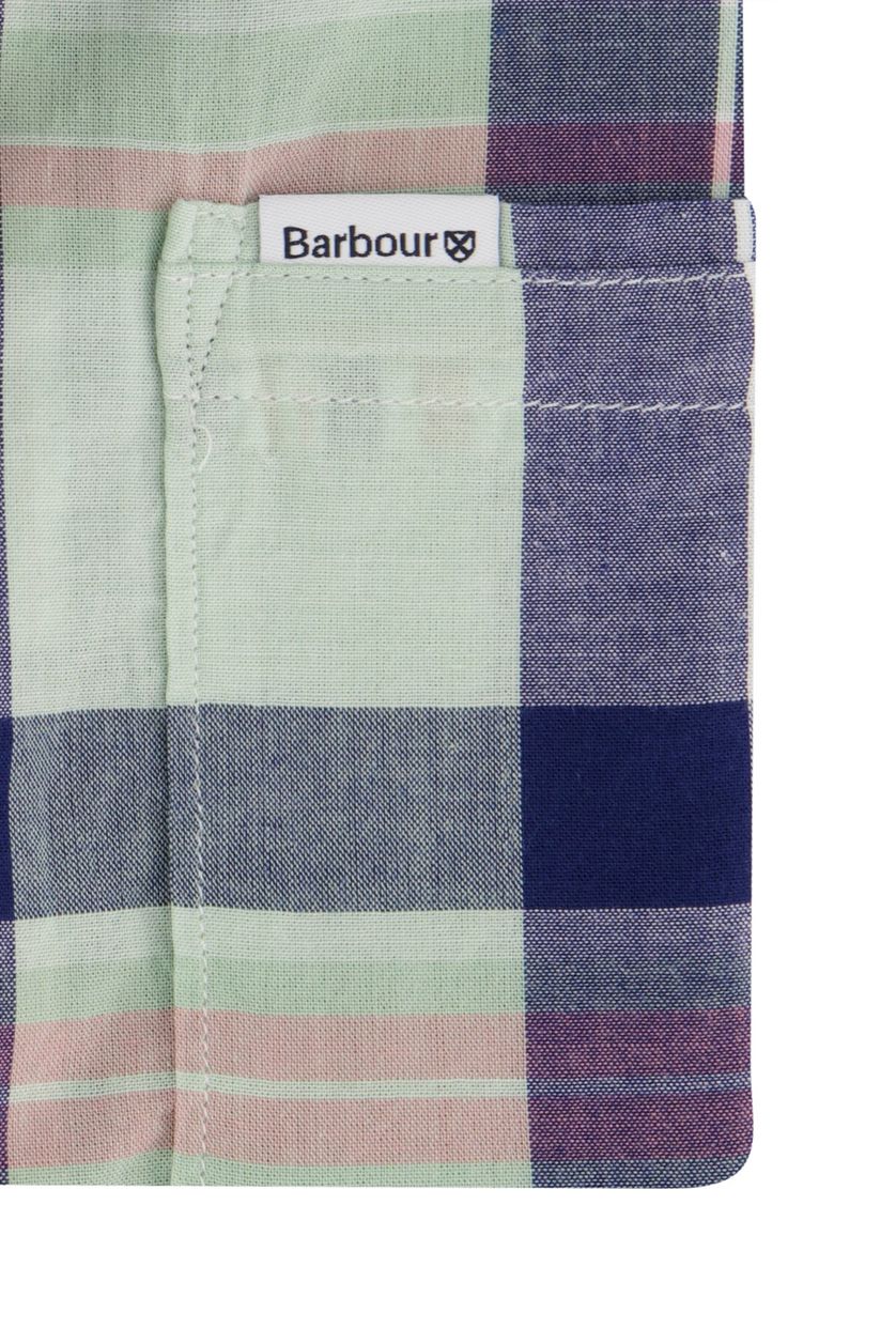 Barbour overhemd paars borstzakje