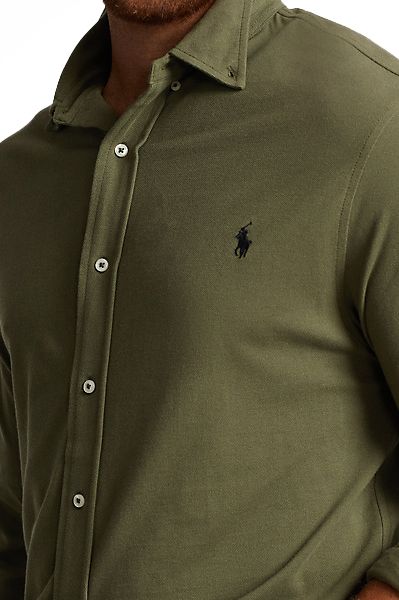 Polo Ralph Lauren Big & Tall overhemd donkergroen katoen