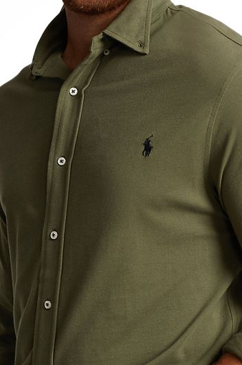 Polo Ralph Lauren overhemd Big & Tall donkergroen katoen