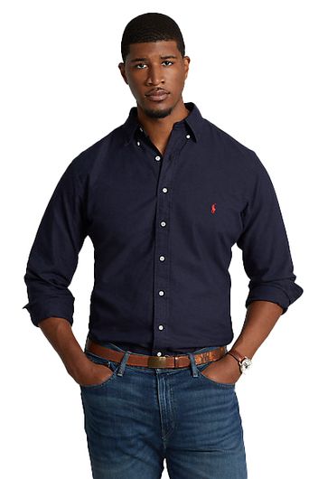 Polo Ralph Lauren Big & tall overhemd normale fit donkerblauw