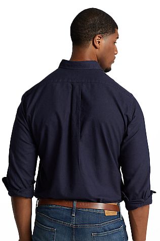 Polo Ralph Lauren Big & Tall overhemd donkerblauw katoen