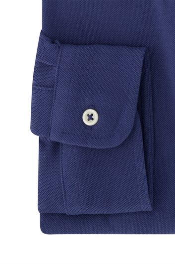 casual overhemd Polo Ralph Lauren donkerblauw effen katoen slim fit 