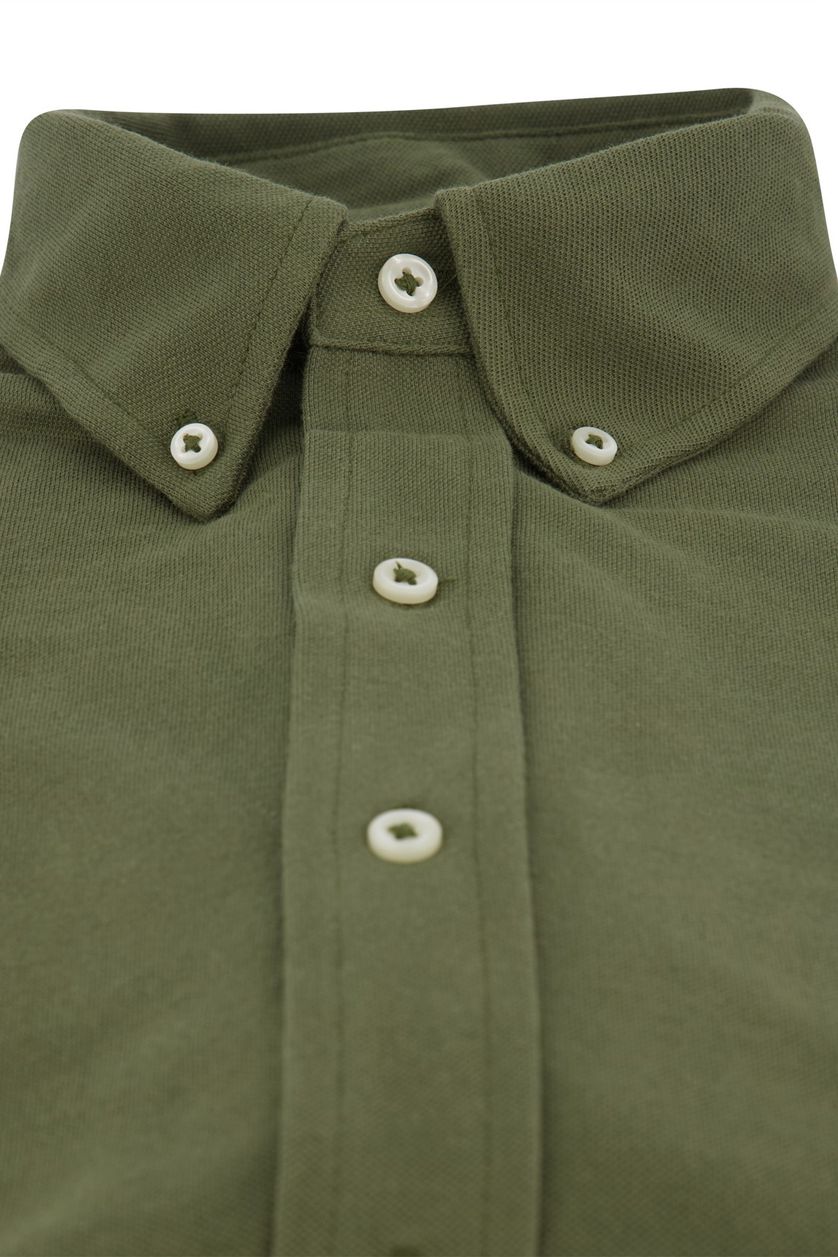 Polo Ralph Lauren casual overhemd groen effen katoen slim fit