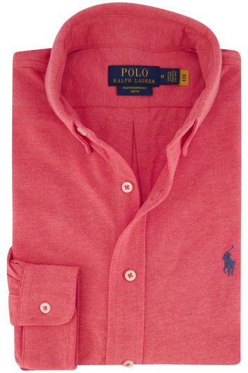 casual overhemd Polo Ralph Lauren roze effen katoen slim fit 