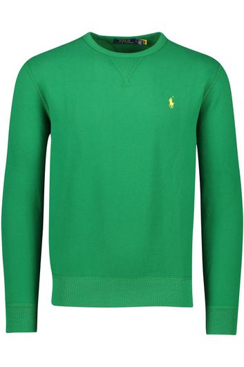 Polo Ralph Lauren trui ronde hals groen effen met gele logo