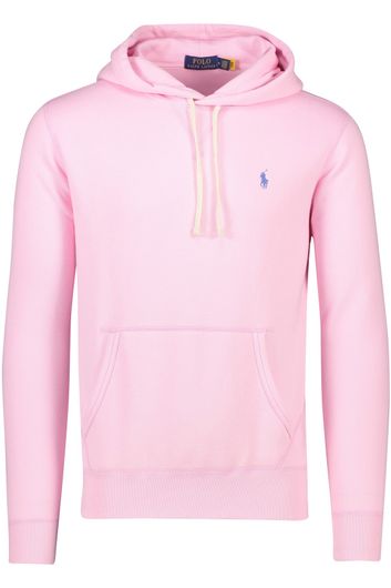Polo Ralph Lauren sweater hoodie roze effen katoen met steekzakken 