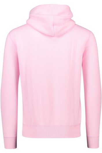 Polo Ralph Lauren sweater hoodie roze effen katoen met steekzakken 