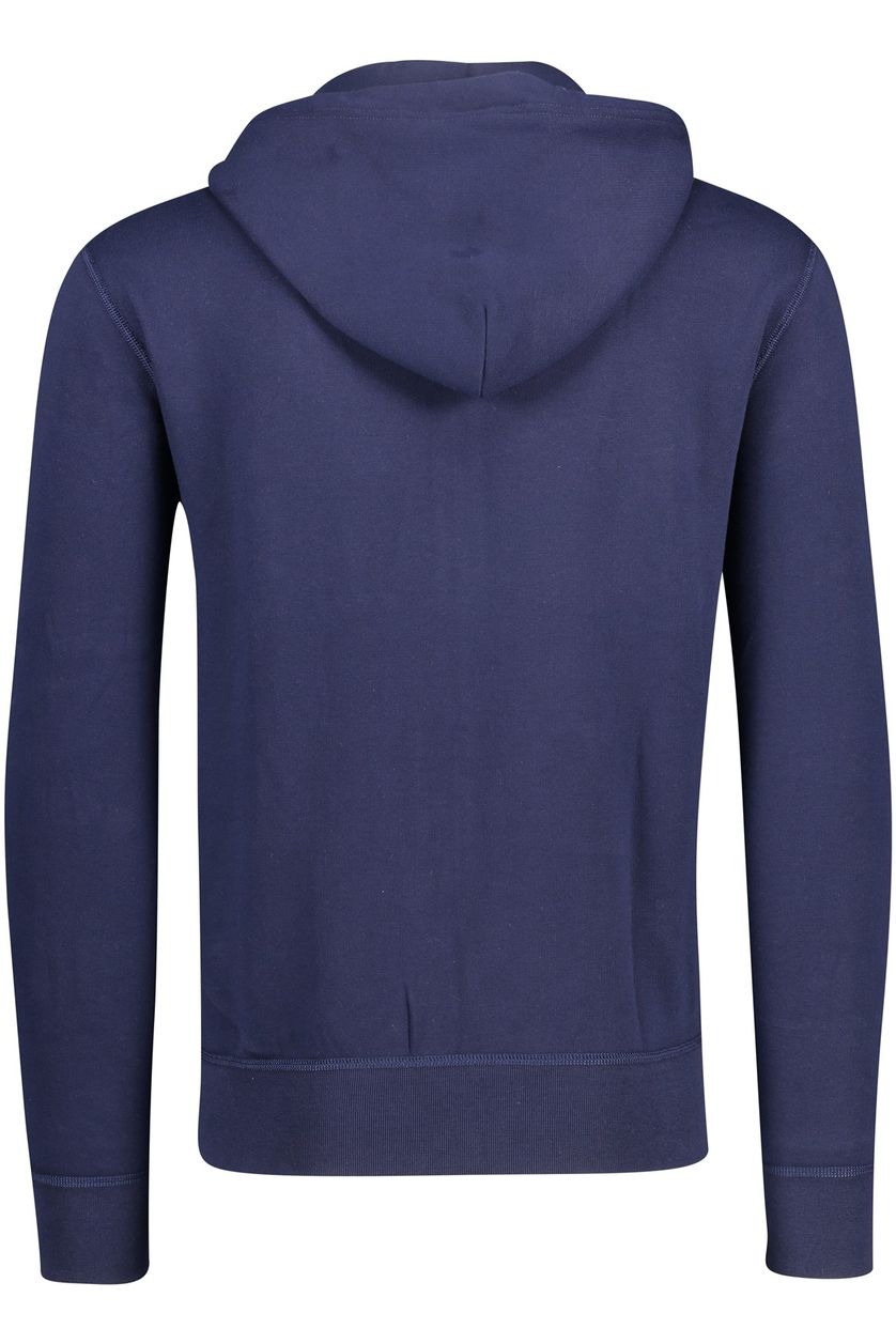 Polo Ralph Lauren vest donkerblauw effen katoen capuchon rits met logo