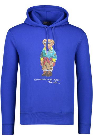 Polo Ralph Lauren sweater hoodie blauw effen, met opdruk