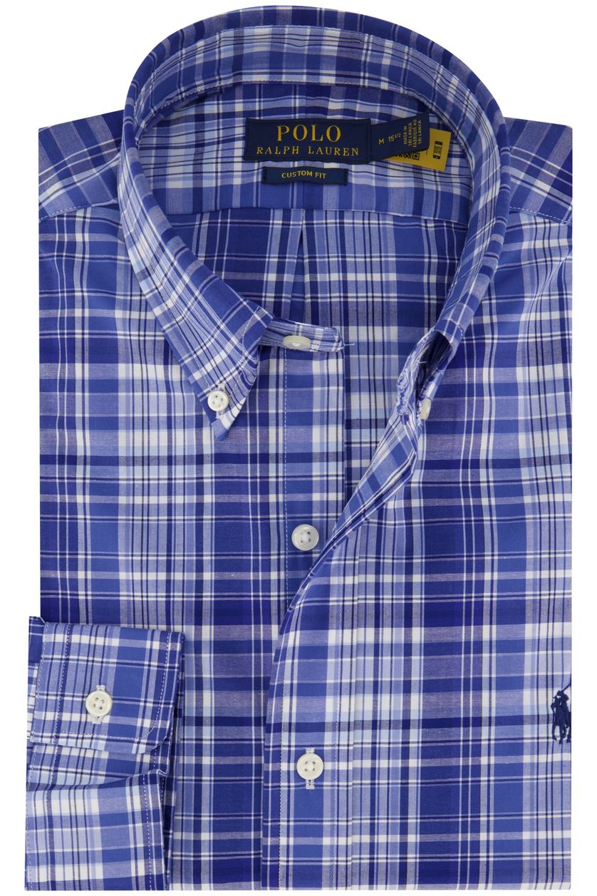 Polo Ralph Lauren casual overhemd Custom Fit blauw geruit blauw logo wijde fit