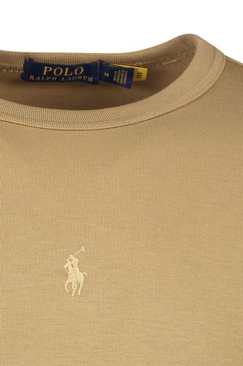 sweater Polo Ralph Lauren bruin effen katoen ronde hals 