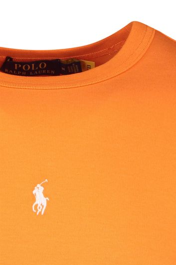 sweater Polo Ralph Lauren oranje effen katoen ronde hals 