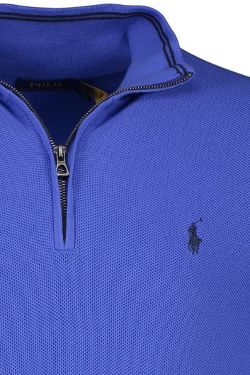 Polo Ralph Lauren trui opstaande kraag blauw effen 100% katoen