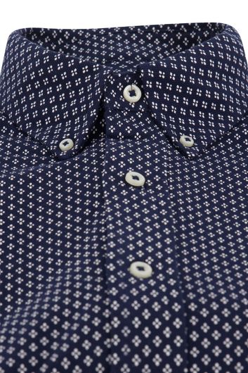 Polo Ralph Lauren casual overhemd normale fit donkerblauw geprint 100% katoen
