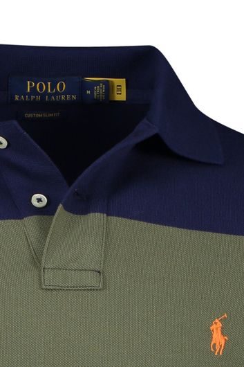 Polo Ralph Lauren poloshirt Custom Slim Fit groen effen 100% katoen