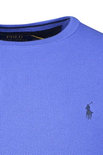 Polo Ralph Lauren trui ronde hals blauw uni 100% katoen