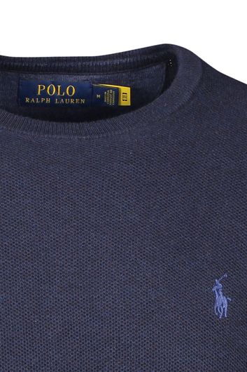 Polo Ralph Lauren trui ronde hals donkerblauw effen 100% katoen