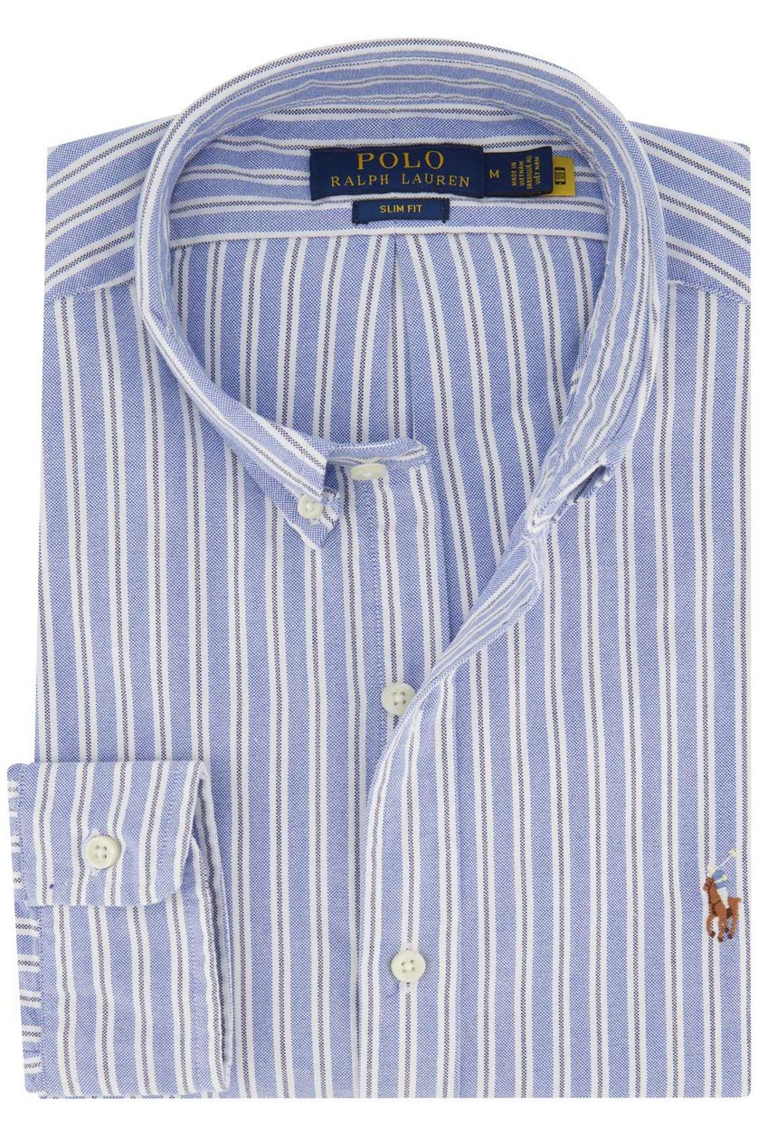 Gestreept overhemd Polo Ralph Lauren Slim Fit blauw