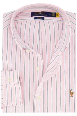 Polo Ralph Lauren Polo Ralph Lauren casual overhemd slim fit roze gestreept katoen