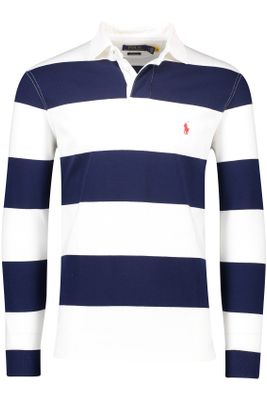Polo Ralph Lauren trui Polo Ralph Lauren donkerblauw gestreept katoen rugby 3 knoops
