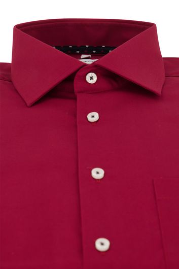 Seidensticker casual overhemd normale fit rood effen katoen
