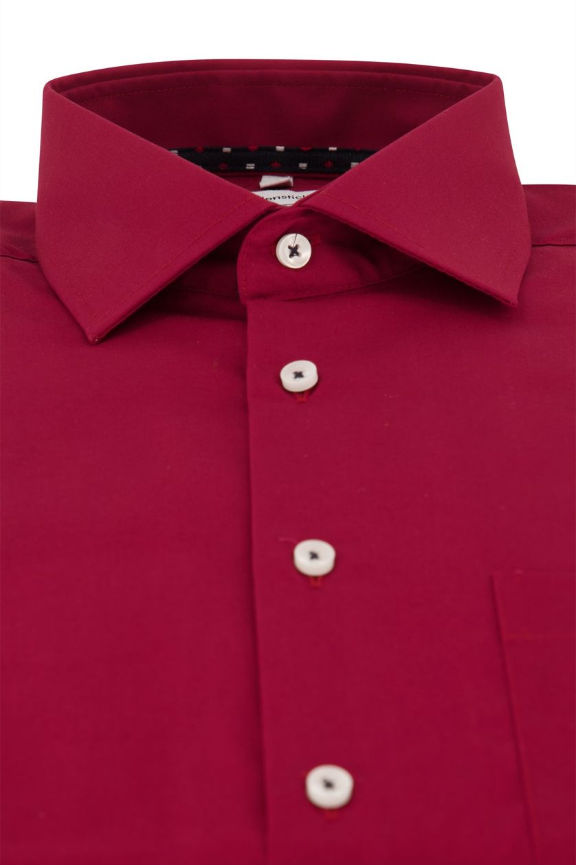 Seidensticker casual overhemd rood effen katoen normale fit