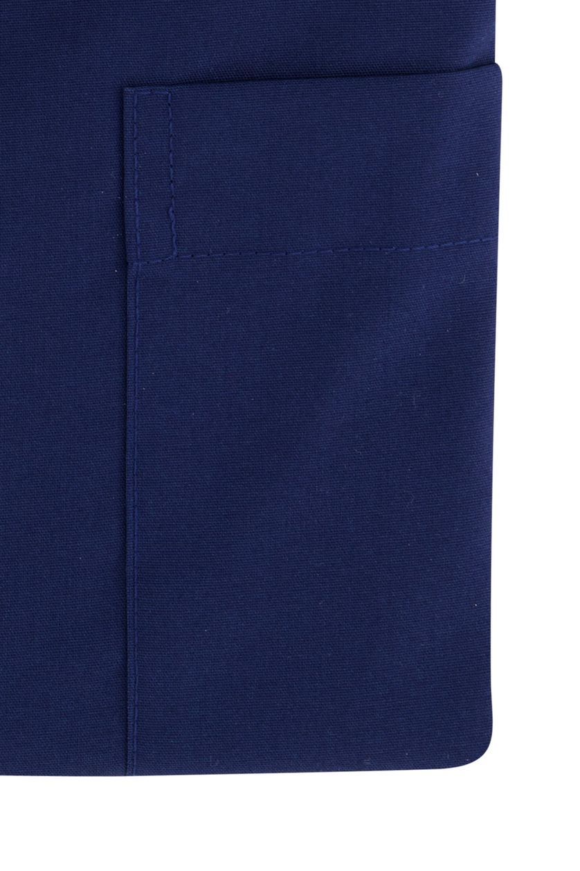 Seidensticker casual overhemd blauw effen katoen normale fit