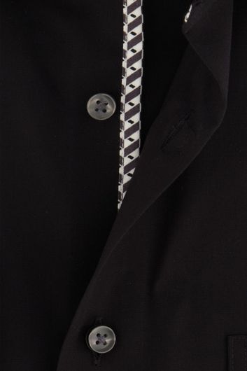business overhemd Seidensticker Regular zwart effen katoen normale fit 