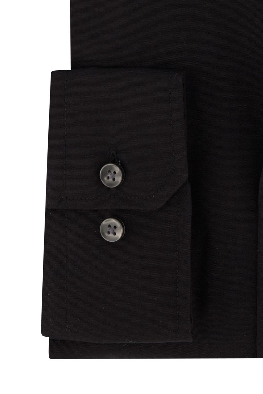 Seidensticker business overhemd Regular zwart katoen normale fit wide spread boord