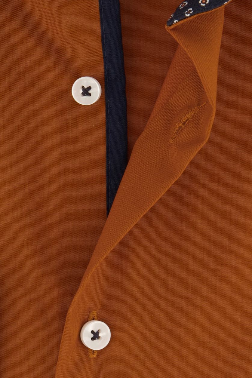 Seidensticker casual overhemd slim fit oranje effen katoen