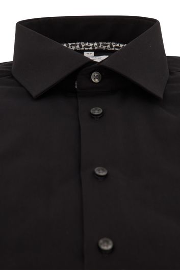 business overhemd Seidensticker zwart effen katoen normale fit 