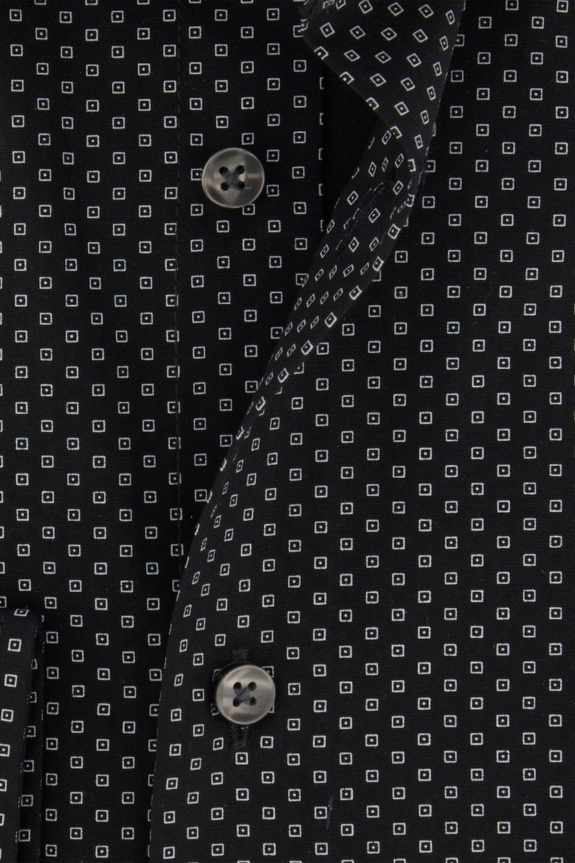 Seidensticker business overhemd Shaped zwart print stippen slim fit