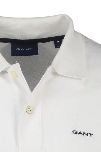 Gant polo normale fit wit met logo effen katoen