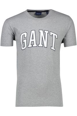 Gant Gant t-shirt grijs effen ronde hals katoen