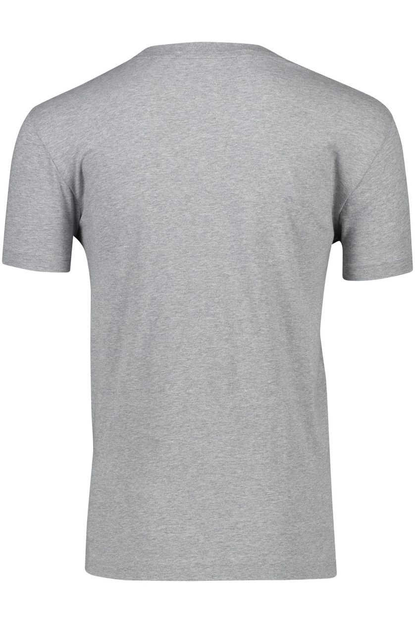 Gant t-shirt grijs effen ronde hals katoen