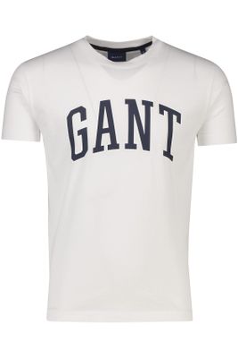 Gant Gant t-shirt wit effen ronde hals normale fit katoen