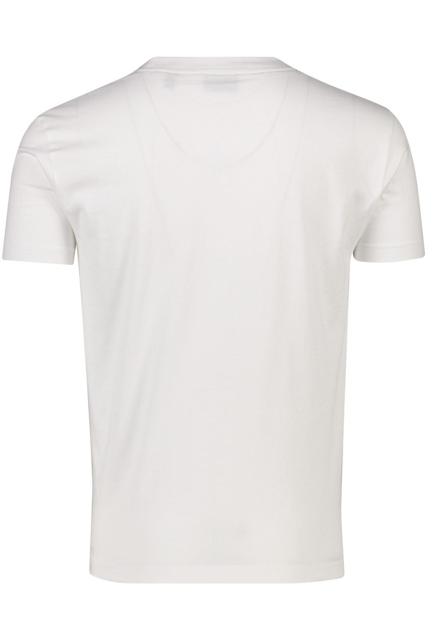 Gant t-shirt wit effen met print normale fit 100% katoen
