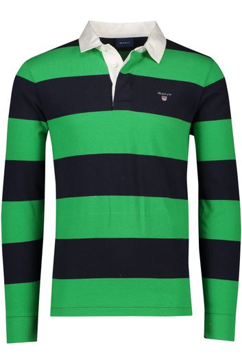 Gant trui rugby groen donkerblauw gestreept katoen