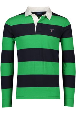 Gant Gant trui rugby groen donkerblauw gestreept katoen