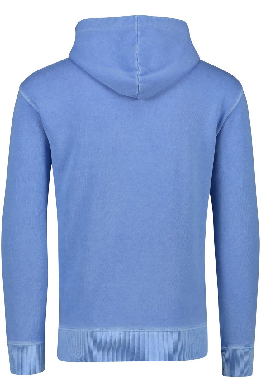 Gant sweater lichtblauw effen katoen met opdruk