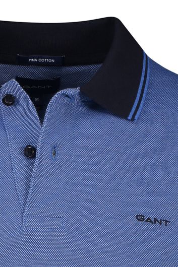 Gant polo normale fit blauw katoen 2-knoops